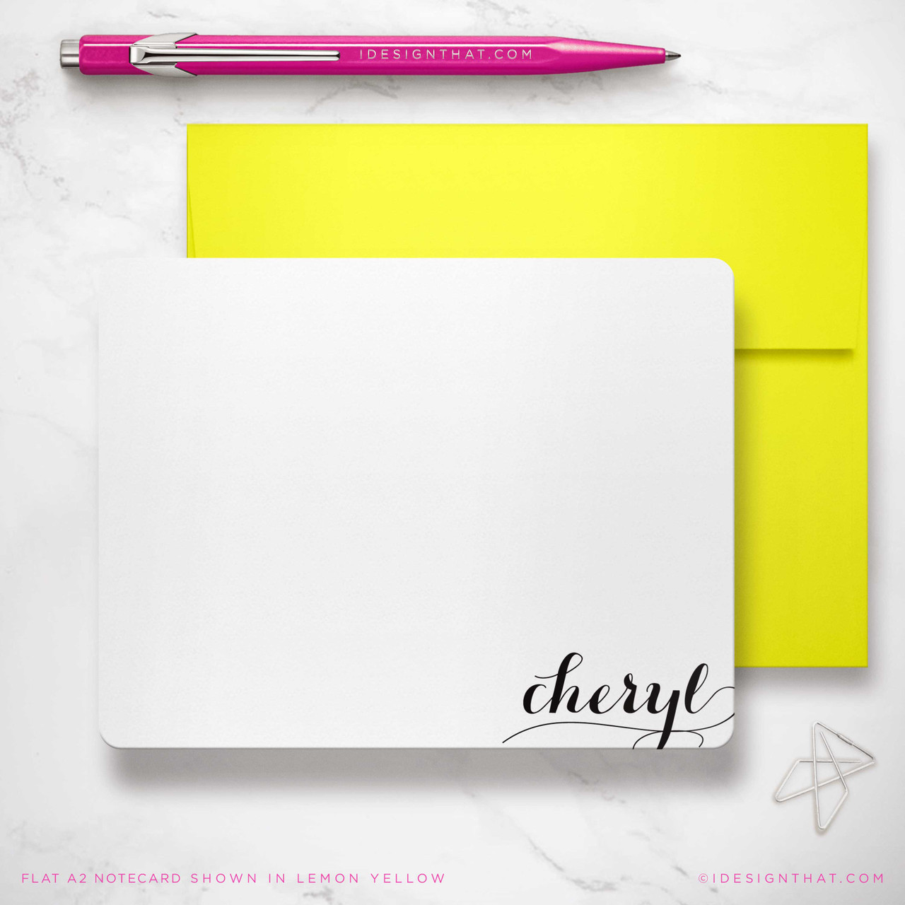 Celebrate femininity with chic and personalized note cards